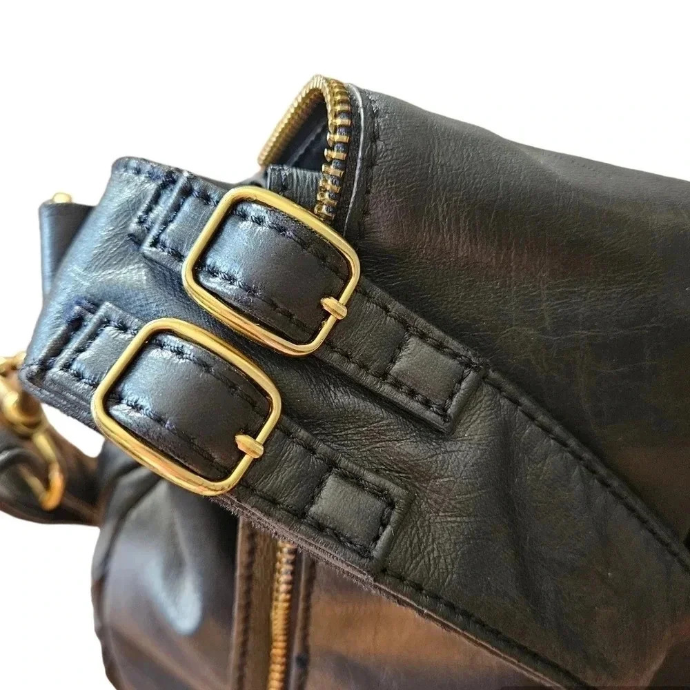 Matt & Nat Vegan Leather Braided Strap Crossbody Shoulder Bag Navy Blue. - Picture 8 of 13